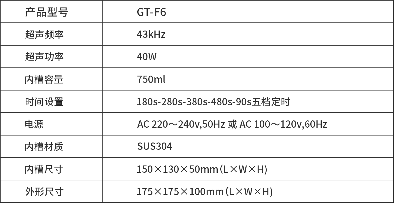 GT-F6 小型超聲波清洗器